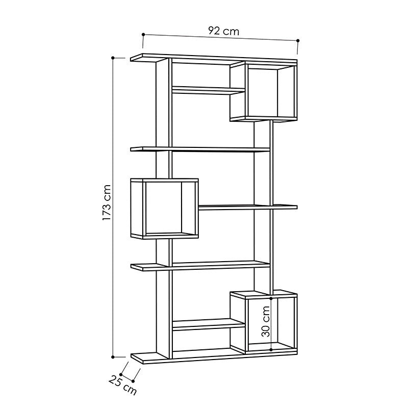 Βιβλιοθήκη Soto pakoworld χρώμα λευκό 92x28x173εκ pakoworld