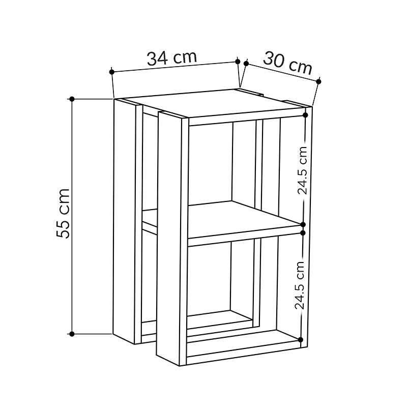 Κομοδίνο Passion pakoworld σε λευκή απόχρωση 34x30x55εκ pakoworld