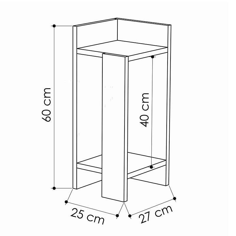 Κομοδίνο Immerse pakoworld σετ 2 τμχ. λευκό 27x25x60εκ pakoworld