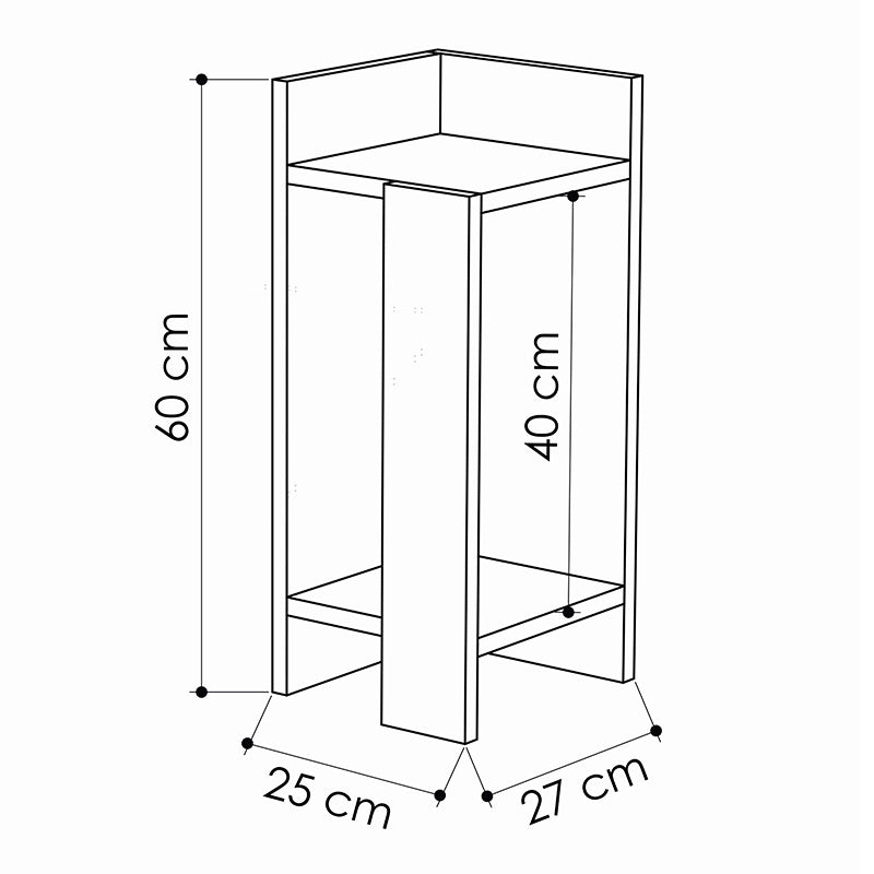 Κομοδίνο Immerse pakoworld σετ 2 τμχ. μόκα 27x25x60εκ pakoworld