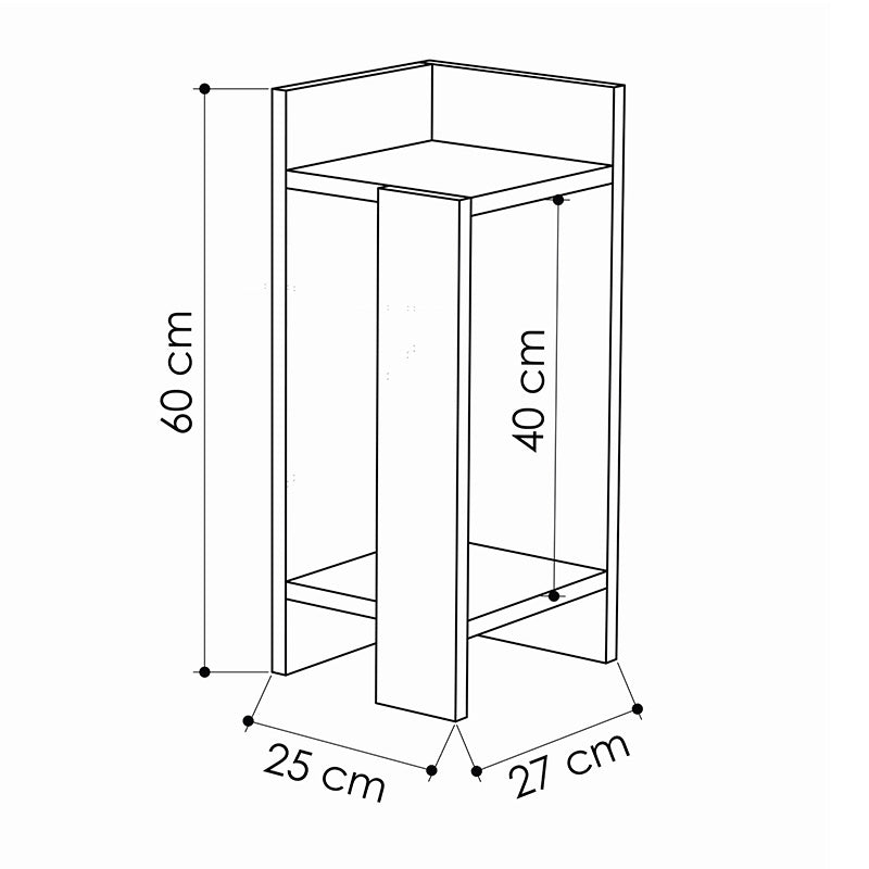 Κομοδίνο Immerse pakoworld σετ 2 τμχ. oak-ανθρακί 27x25x60εκ pakoworld