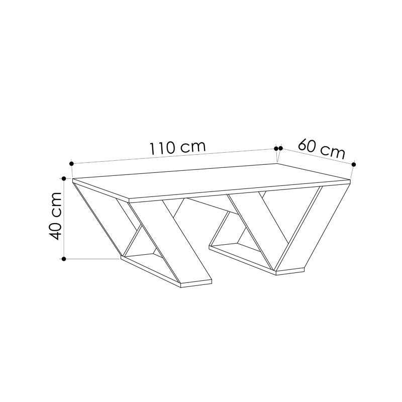 Τραπέζι σαλονιού Pipra pakoworld σε χρώμα φυσικό 110x60x40 pakoworld