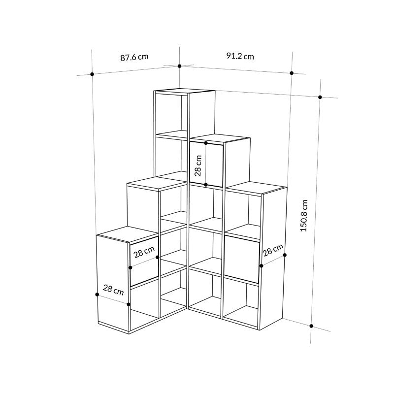 Βιβλιοθήκη Paleo pakoworld φυσικό μελανίνη 150.8x28x150.8εκ pakoworld