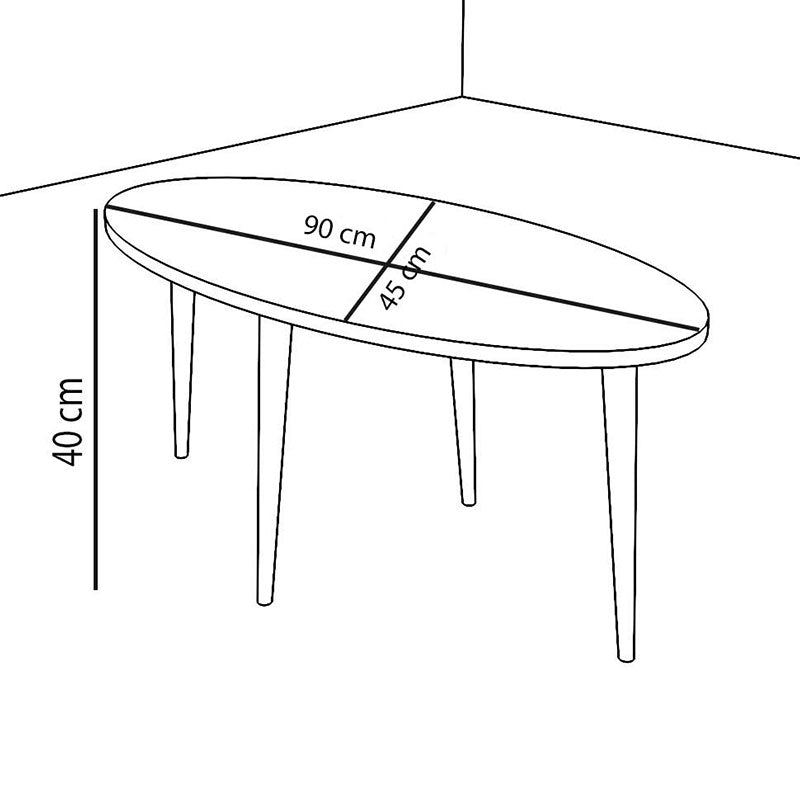 Τραπέζι σαλονιού Barton pakoworld sonoma-καφέ 90x45x40εκ pakoworld