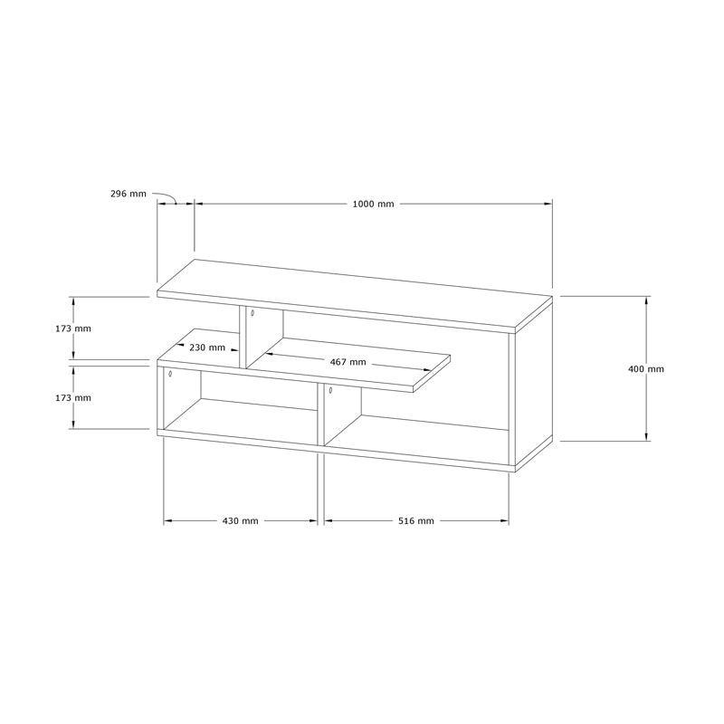 Έπιπλο τηλεόρασης Waldo pakoworld λευκό μελαμίνης 100x29,5x40εκ pakoworld