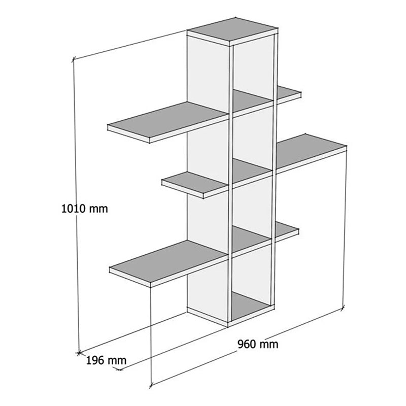 Ραφιέρα τοίχου Akira pakoworld sonoma-ανθρακί 96x19.5x101εκ pakoworld