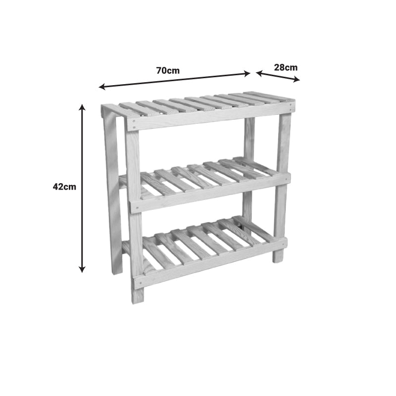 Παπουτσοθήκη Tarrot pakoworld 6 ζευγών φυσικό-γκρι 70x28x42εκ pakoworld