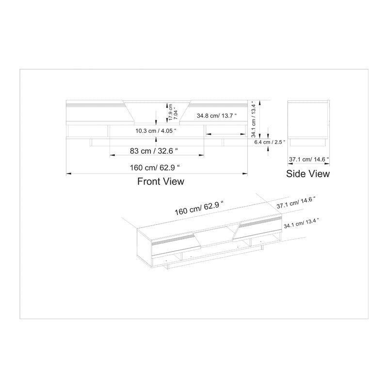 Έπιπλο τηλεόρασης Ianis pakoworld σκούρο καρυδί 160x37x34εκ pakoworld