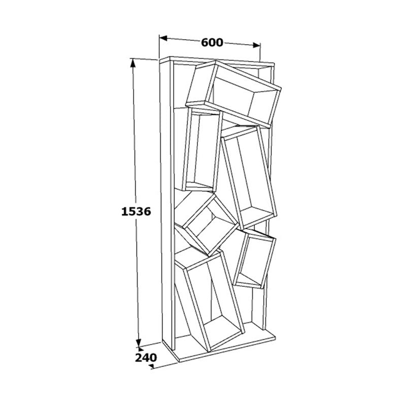 Βιβλιοθήκη Jamey pakoworld φυσικό-λευκό 60x24x153,6εκ pakoworld