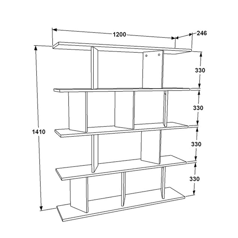 Βιβλιοθήκη Ratu pakoworld λευκό 120x24,6x141εκ pakoworld