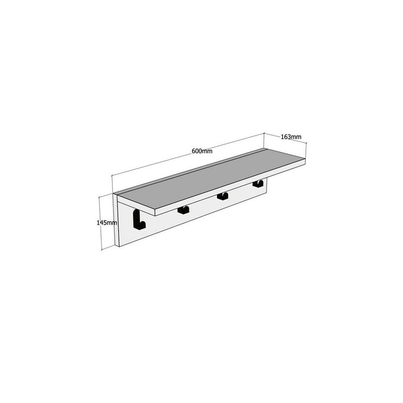 Κρεμάστρα Mulan pakoworld χρώμα φυσικό 60x16x14.5εκ pakoworld