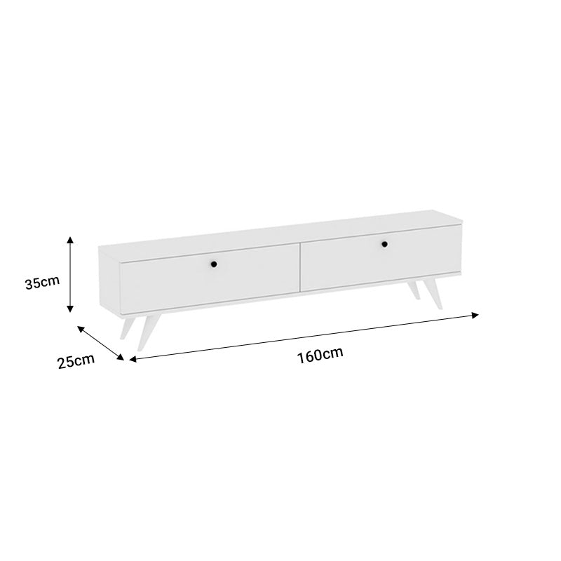 Έπιπλο τηλεόρασης Floxie pakoworld μελαμίνης λευκό 160x25x35εκ pakoworld