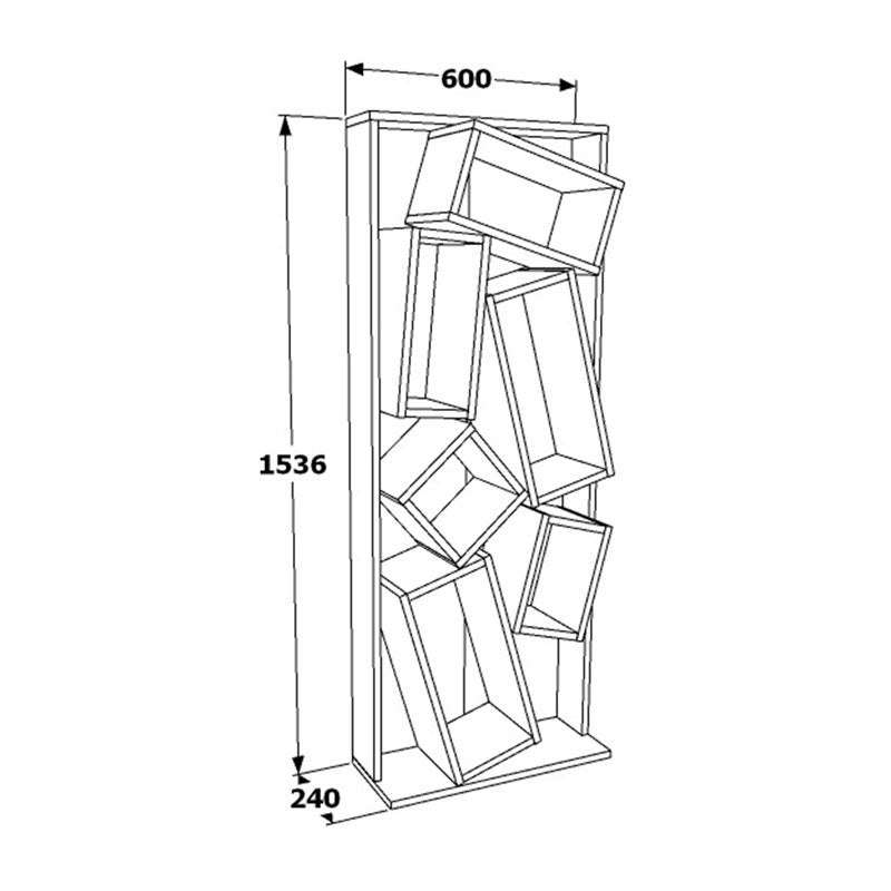 Βιβλιοθήκη Jamey pakoworld φυσικό-ανθρακί 60x24x153,6εκ pakoworld