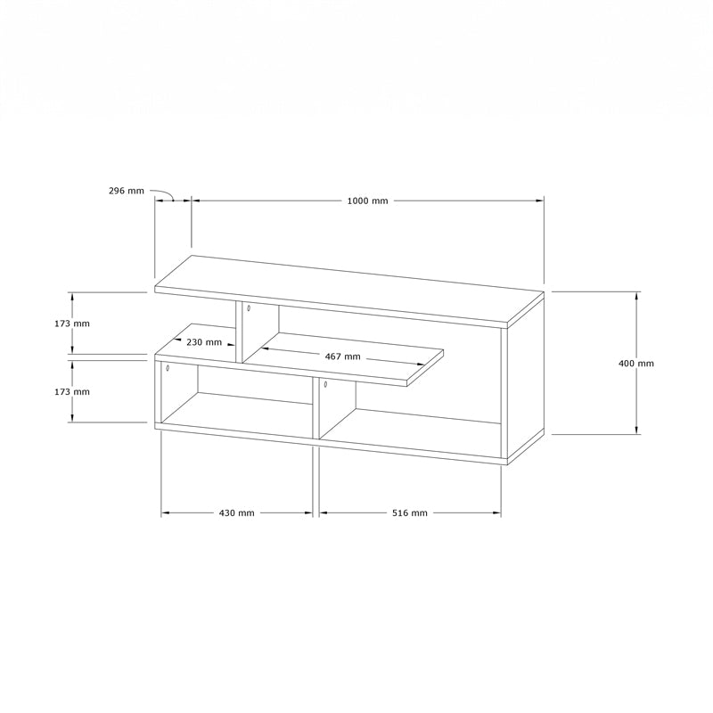 Έπιπλο τηλεόρασης Waldo pakoworld φυσικό μελαμίνης 100x29,5x40εκ pakoworld