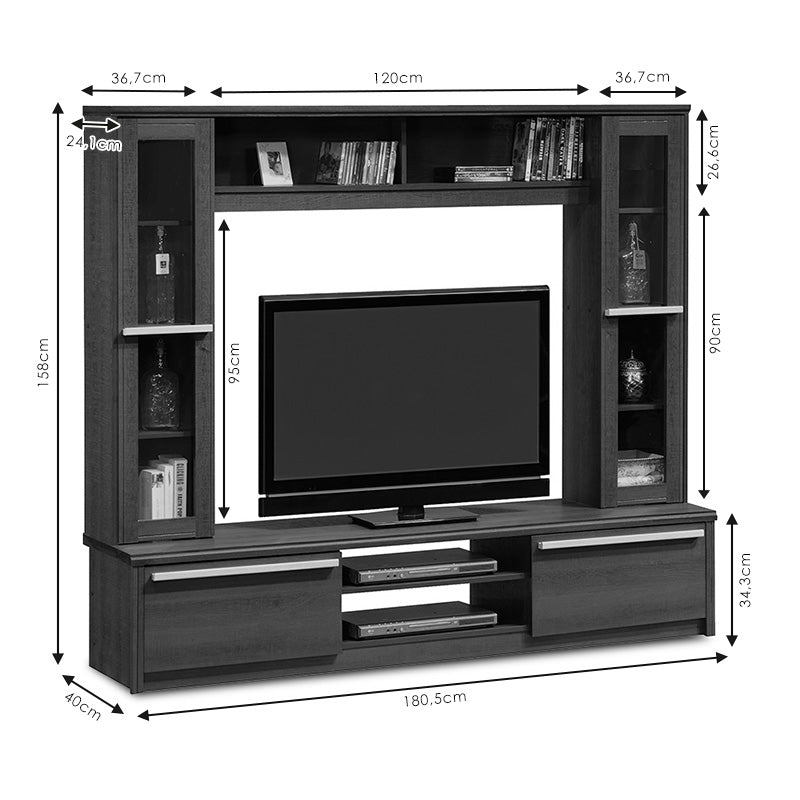 Σύνθετο σαλονιού Chico TV pakoworld χρώμα embony oak 180.5x40x158εκ pakoworld