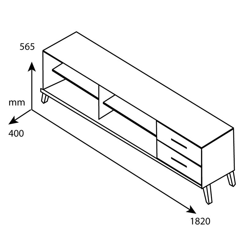 Έπιπλο τηλεόρασης Bruno pakoworld χρώμα viscount - toro 182x40x56,5εκ pakoworld