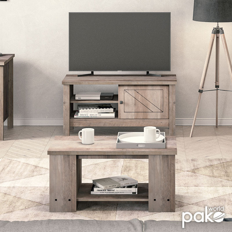 Τραπέζι σαλονιού Tara pakoworld rustic oak 90x46x43εκ pakoworld