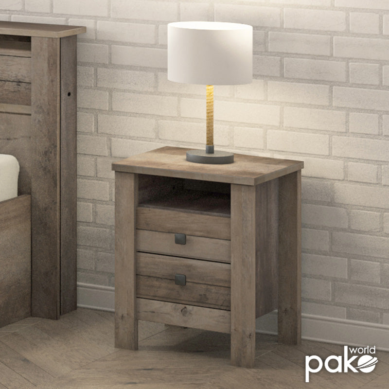 Κομοδίνο Tara pakoworld rustic oak 40x40x50.5εκ pakoworld