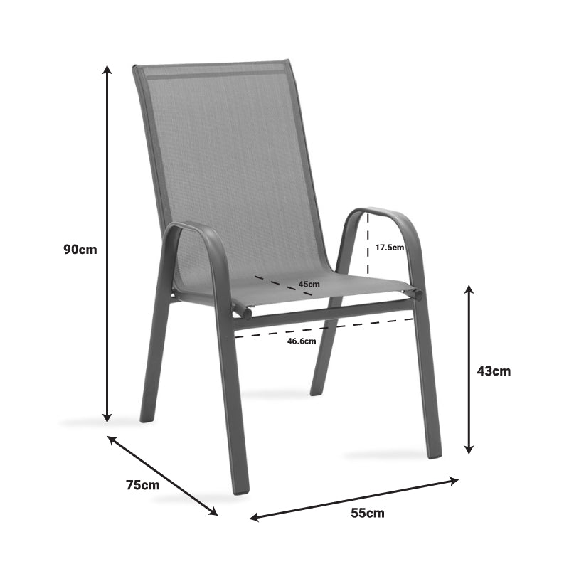 Τραπεζαρία Watson-Calan σετ 3τεμ pakoworld μέταλλο-textilene καφέ 70x70x70εκ pakoworld