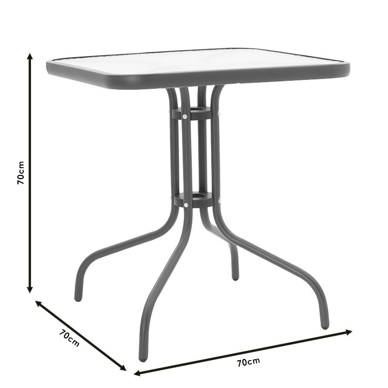 Τραπεζαρία Watson-Calan σετ 3τεμ pakoworld μέταλλο-textilene καφέ 70x70x70εκ pakoworld