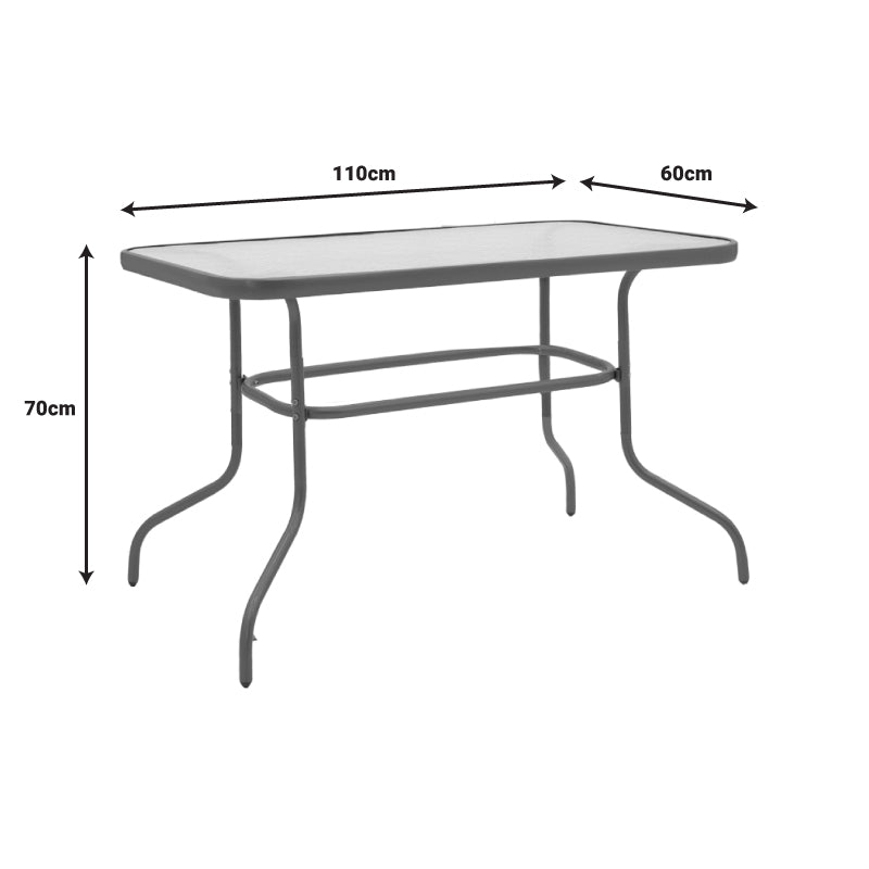 Τραπεζαρία Valor-Calan σετ 5τεμ pakoworld μέταλλο-textilene καφέ 110x60x70εκ pakoworld