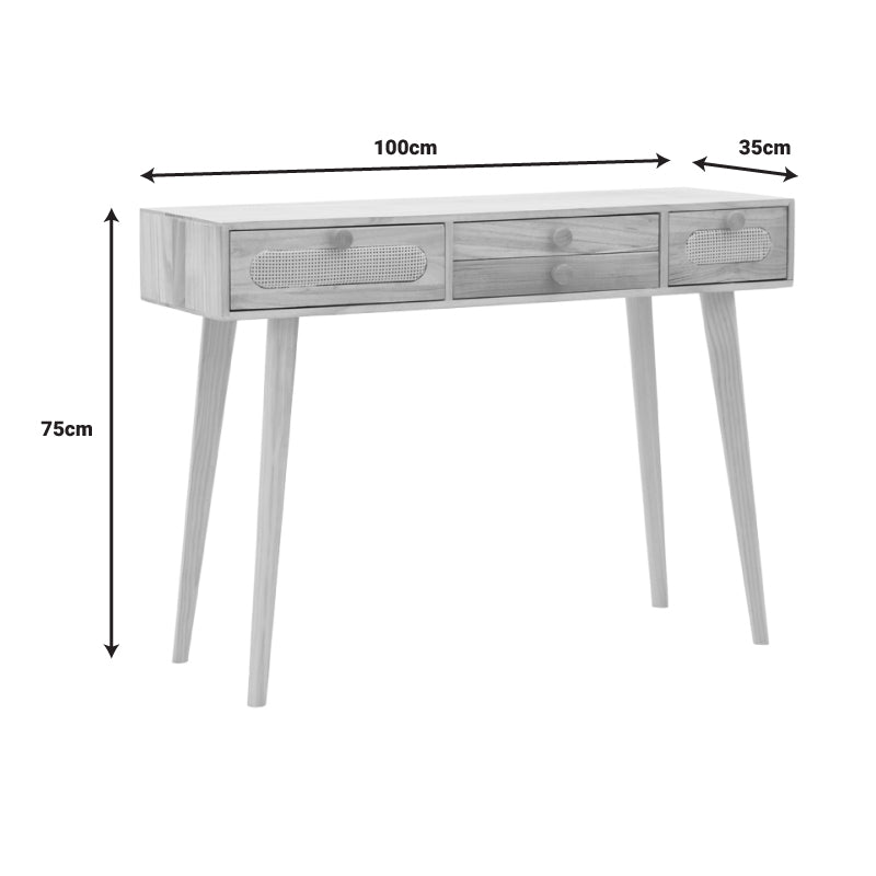 Κονσόλα Finian pakoworld ξύλο σε φυσική απόχρωση 100x35x75εκ pakoworld