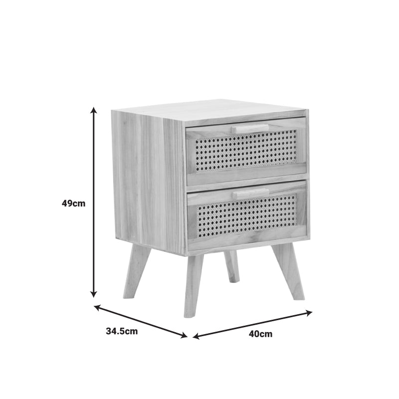 Κομοδίνο Othello pakoworld ξύλο σε φυσική απόχρωση 40x34.5x49εκ pakoworld