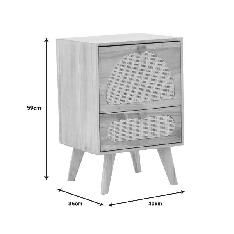 Κομοδίνο Finian pakoworld ξύλο σε φυσική απόχρωση 40x35x59εκ pakoworld