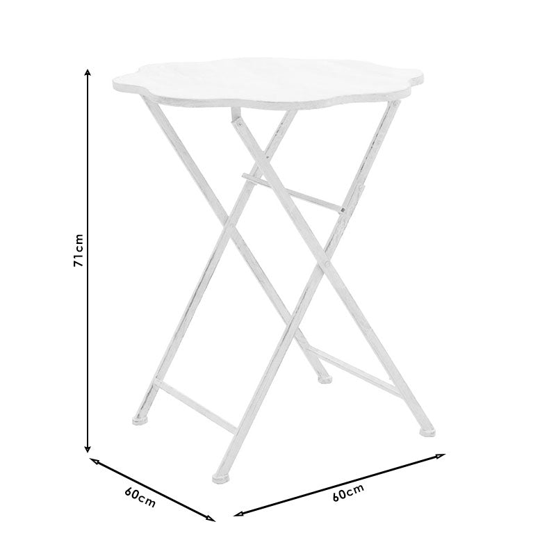 Τραπεζαρία Grid pakoworld σετ 3τεμ μέταλλο λευκό antique pakoworld