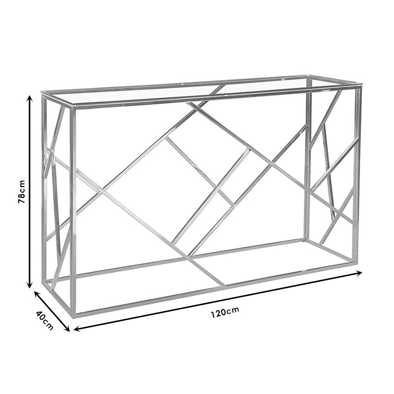 Κονσόλα Tabar pakoworld ατσάλι χρυσό-γυαλί 8mm μαύρο 120x40x78εκ pakoworld