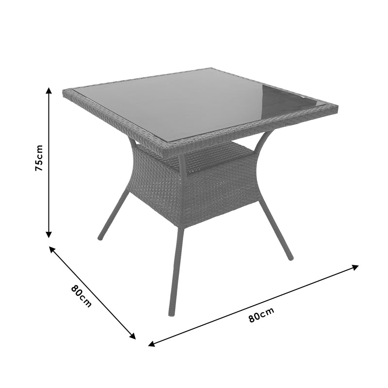 Τραπέζι Laura pakoworld μέταλλο-pe rattan φυσικό 80x80x75εκ pakoworld