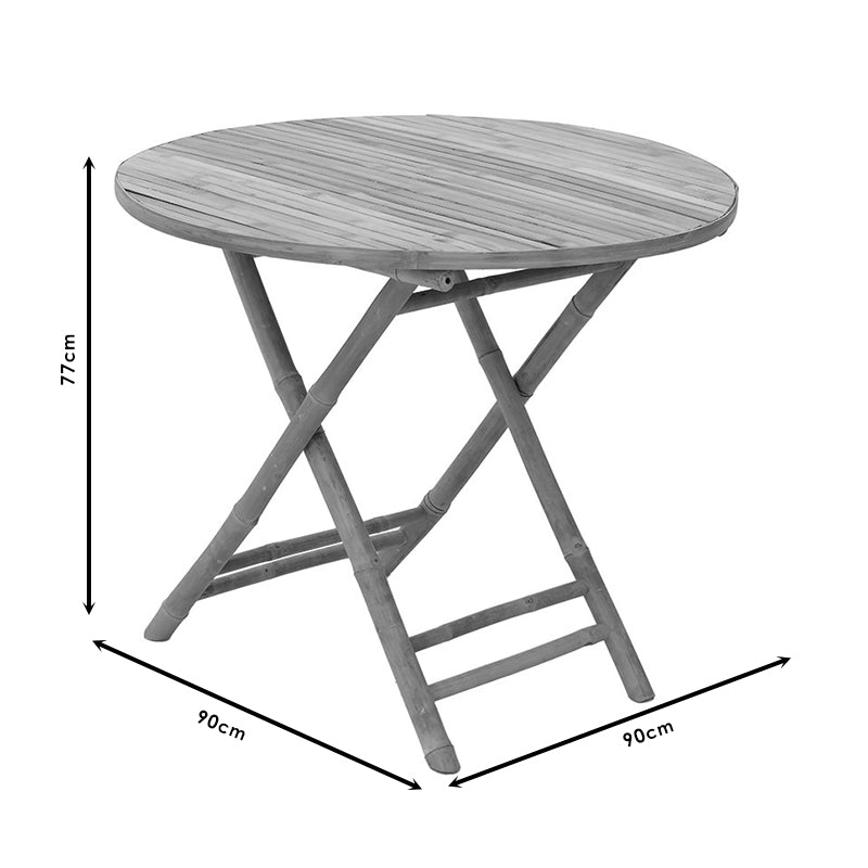 Τραπέζι Obbie pakoworld πτυσσόμενο bamboo φυσικό Φ90x77εκ pakoworld