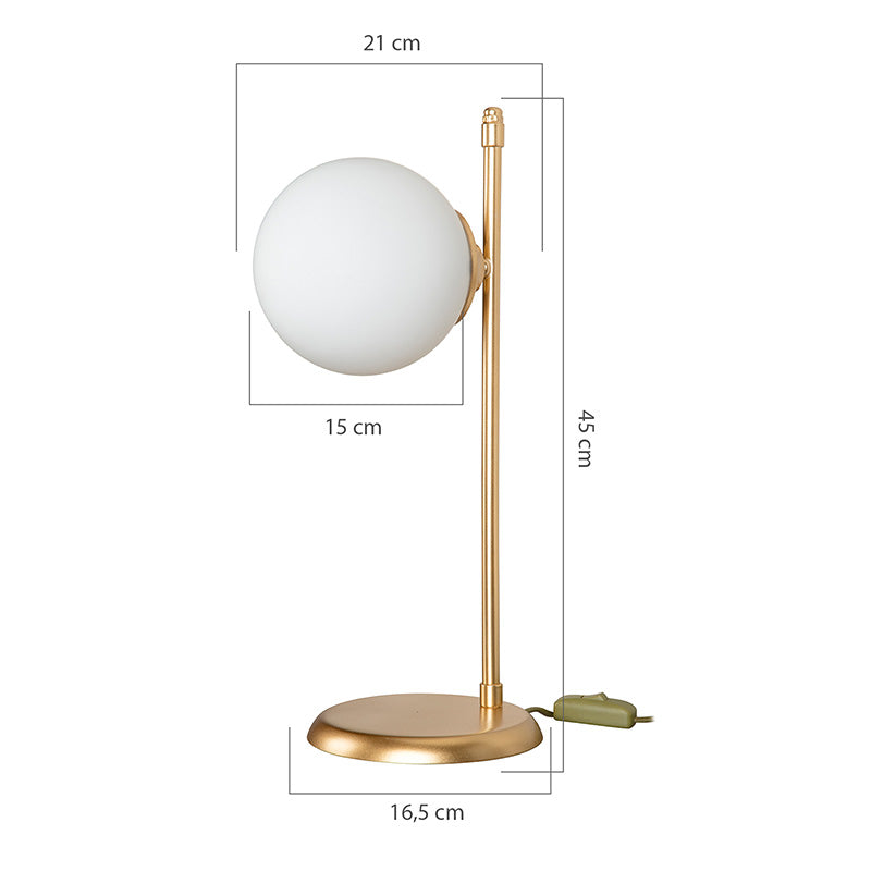 Επιτραπέζιο φωτιστικό Inclusive pakoworld Ε27 χρυσό 16.5x21x45εκ pakoworld