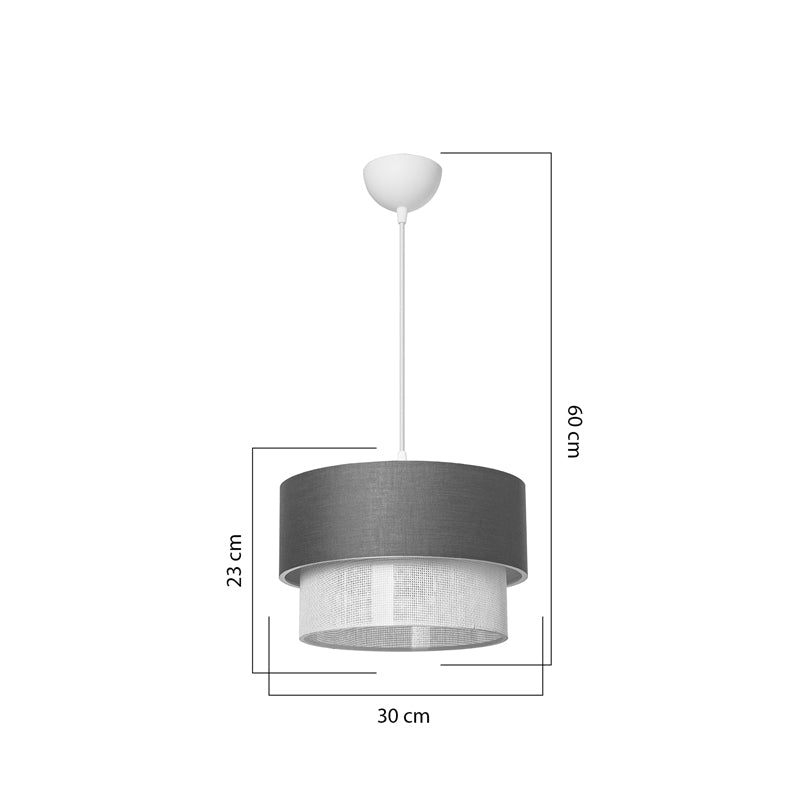 Φωτιστικό οροφής μονόφωτο Fansi pakoworld ύφασμα σε γκρι απόχρωση Φ30x23εκ pakoworld