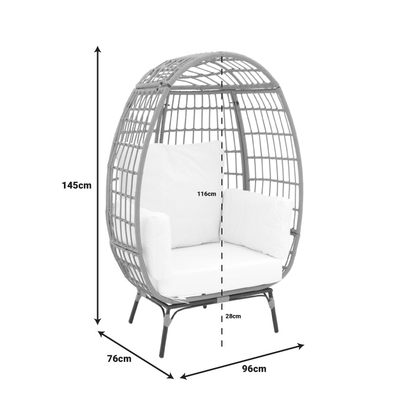 Πολυθρόνα Frox pakoworld wicker rattan φυσικό-μεταλλικό φυσικό-μαύρο πόδι-μπεζ μαξιλάρι 96x76x145εκ pakoworld