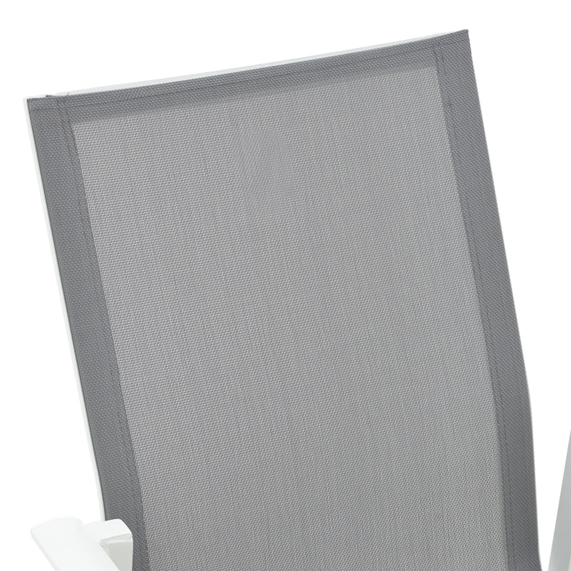 Πολυθρόνα κήπου Dashiell  pakoworld αλουμίνιο λευκό  textilene γκρι 71x58x94εκ pakoworld