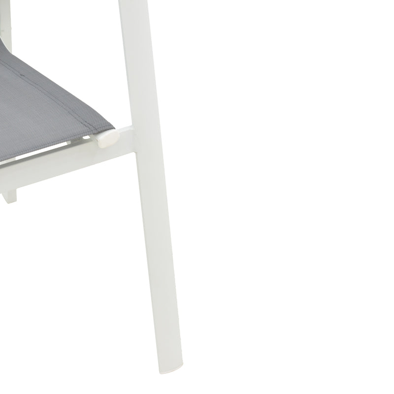Πολυθρόνα κήπου Dashiell  pakoworld αλουμίνιο λευκό  textilene γκρι 71x58x94εκ pakoworld