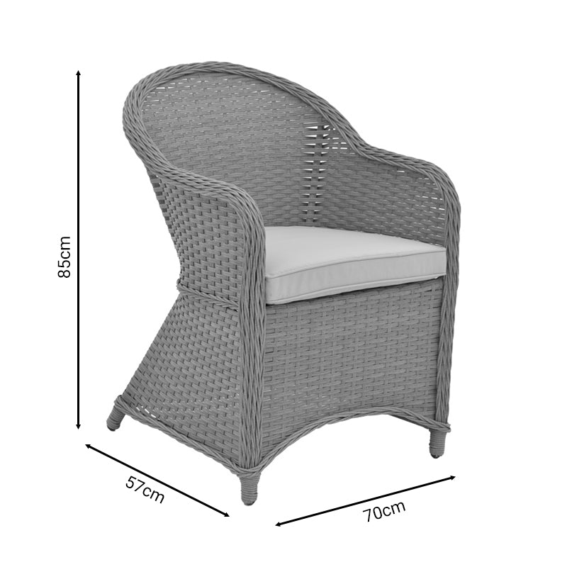 Πολυθρόνα κήπου Hadrian pakoworld rattan καφέ- textilene μπεζ 57x70x85εκ pakoworld