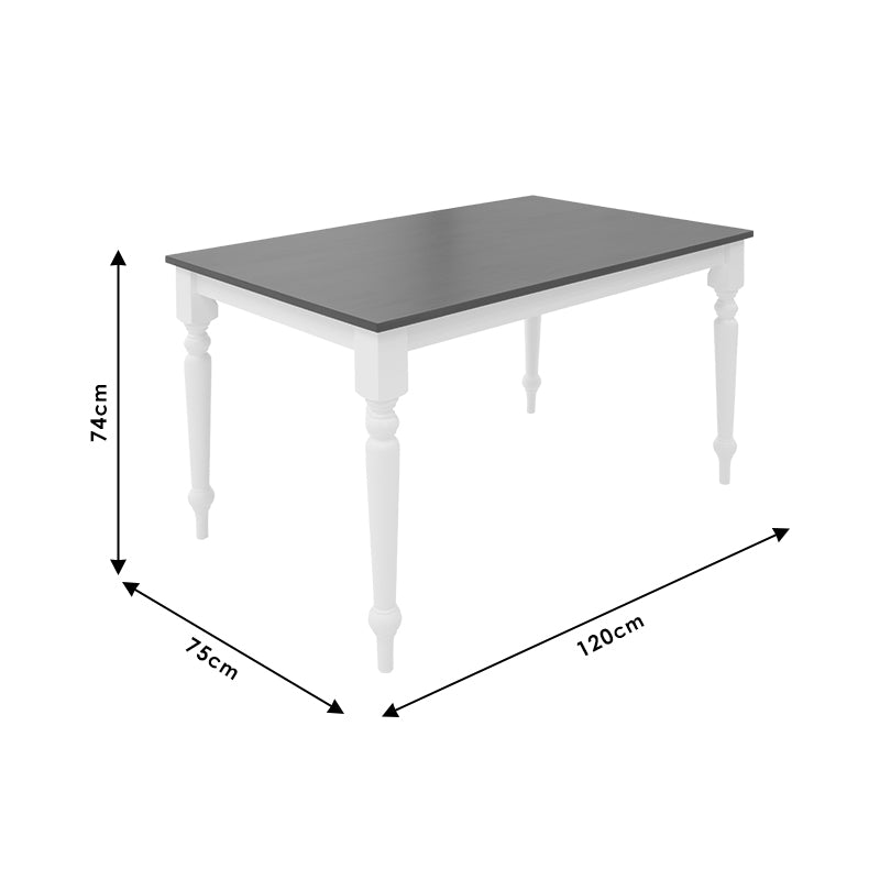 Τραπεζαρία Alice-Adalyn pakoworld σετ 5τμχ MDF καρυδί-λευκό 120x75x74εκ pakoworld