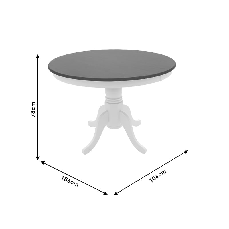 Τραπεζαρία Alice-Adalyn pakoworld σετ 5τμχ MDF φυσικό-λευκό Φ106x78εκ pakoworld