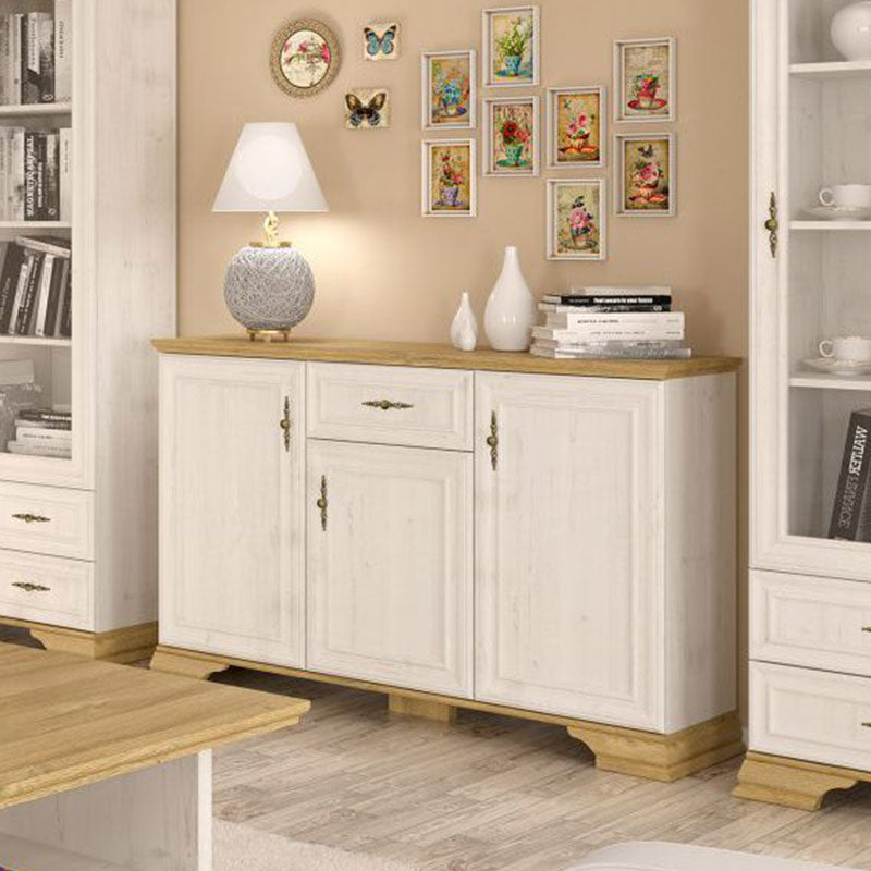 Μπουφές Jaden pakoworld golden oak-λευκό antique 137,5x39x88,5εκ pakoworld