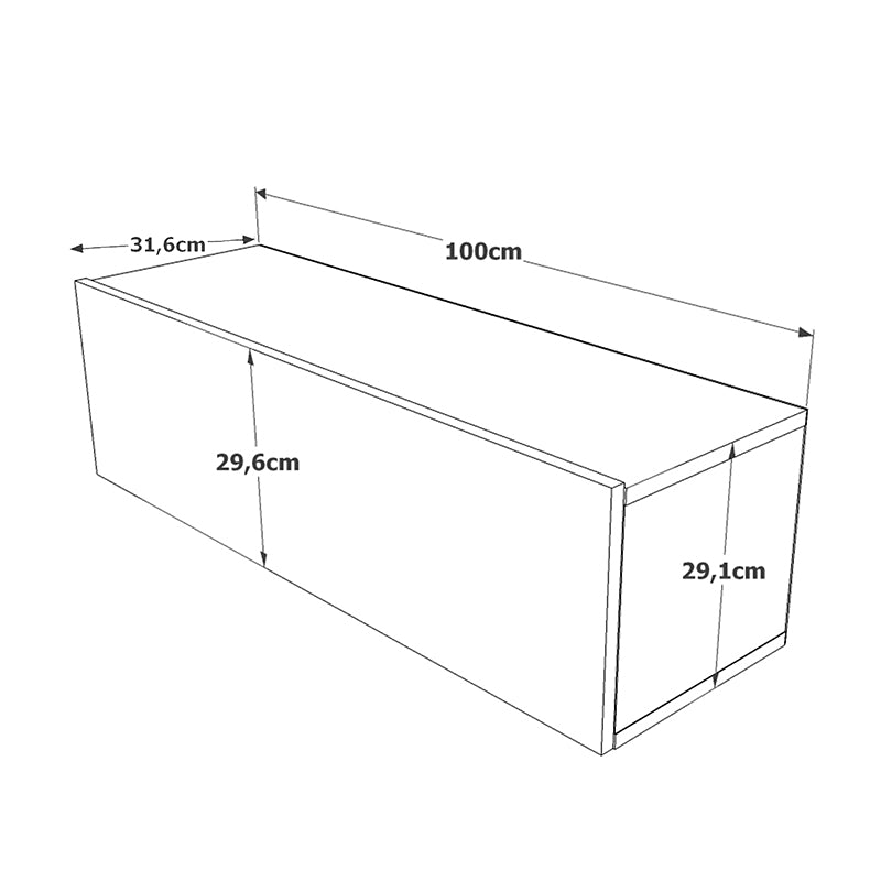 Έπιπλο τηλεόρασης επιτοίχιο Serit pakoworld λευκό-oak 100x31,5x29,5εκ pakoworld