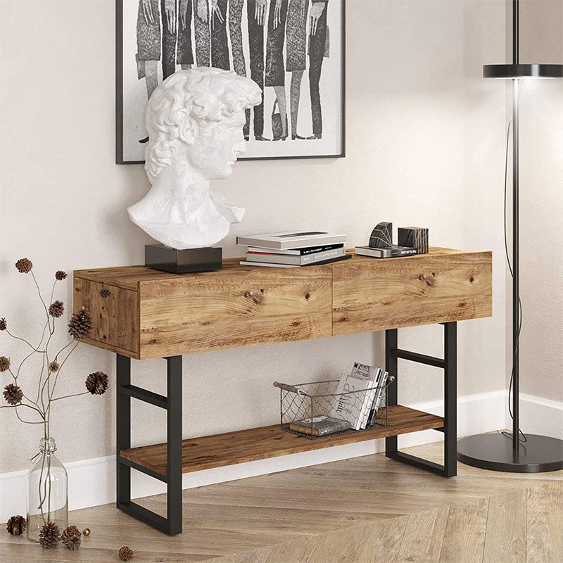 Κονσόλα Vien pakoworld oak-μαύρο 139x43x75,5εκ pakoworld