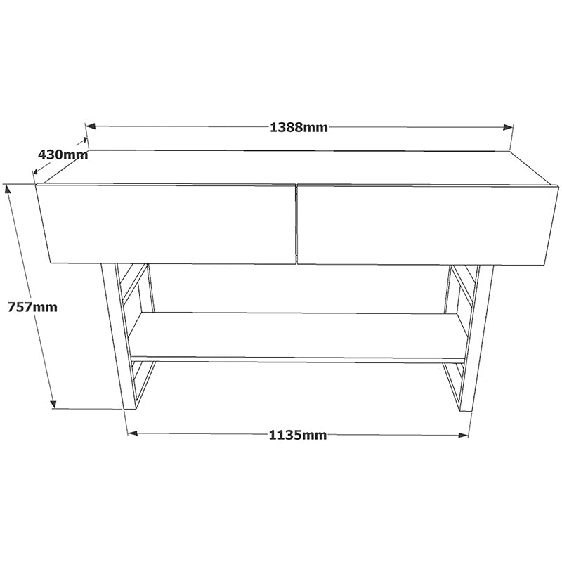 Κονσόλα Vien pakoworld oak-μαύρο 139x43x75,5εκ pakoworld