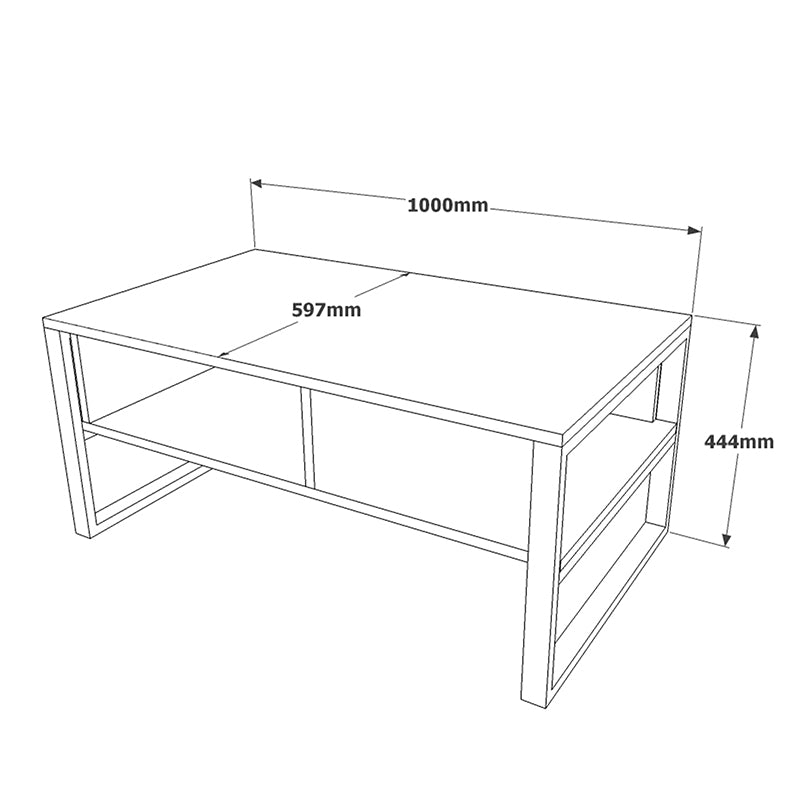 Τραπέζι σαλονιού Honora pakoworld oak-μαύρο 100x60x44,5εκ pakoworld