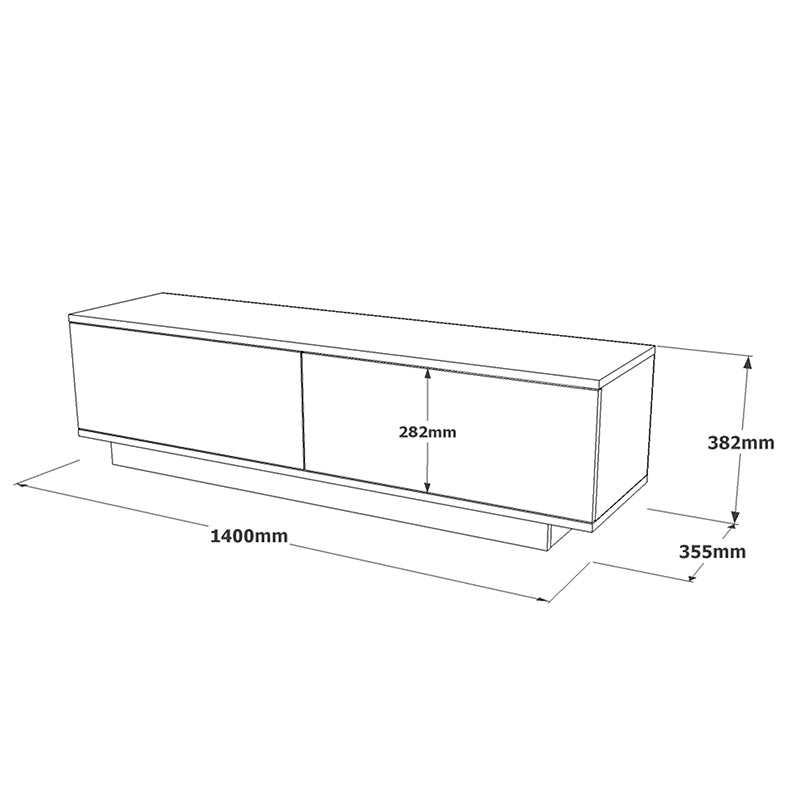 Έπιπλο τηλεόρασης Zoeva pakoworld γκρι cemento 140x35,5x38εκ pakoworld