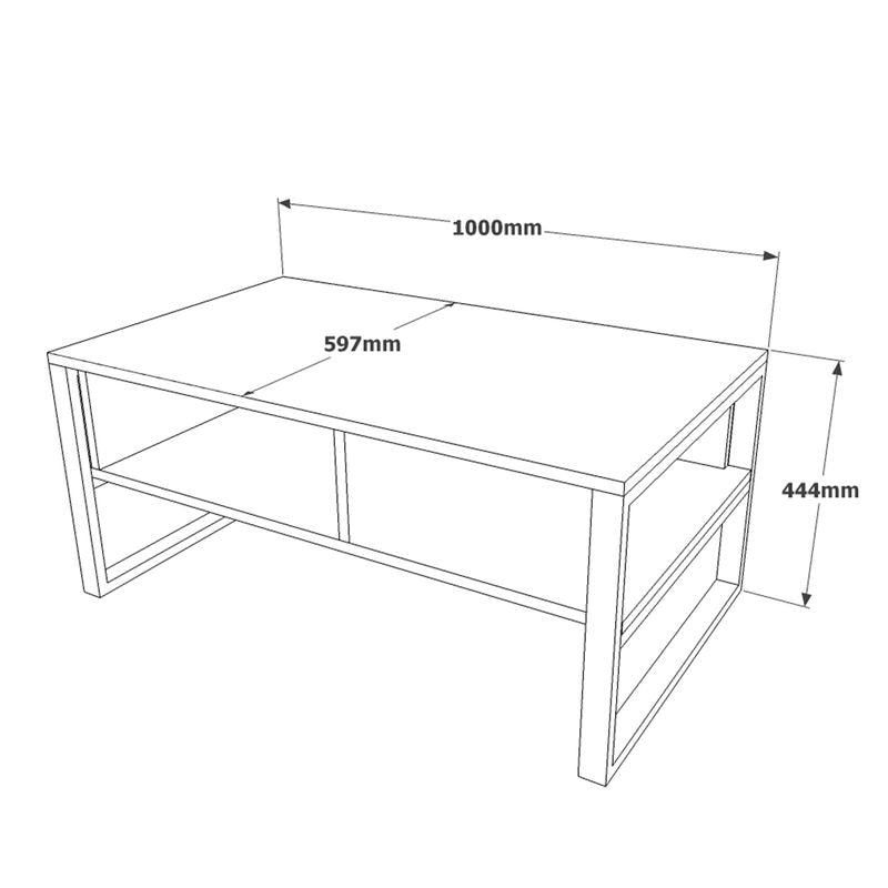 Τραπέζι σαλονιού Honora pakoworld ανθρακί antique-μαύρο 100x60x44.5εκ pakoworld