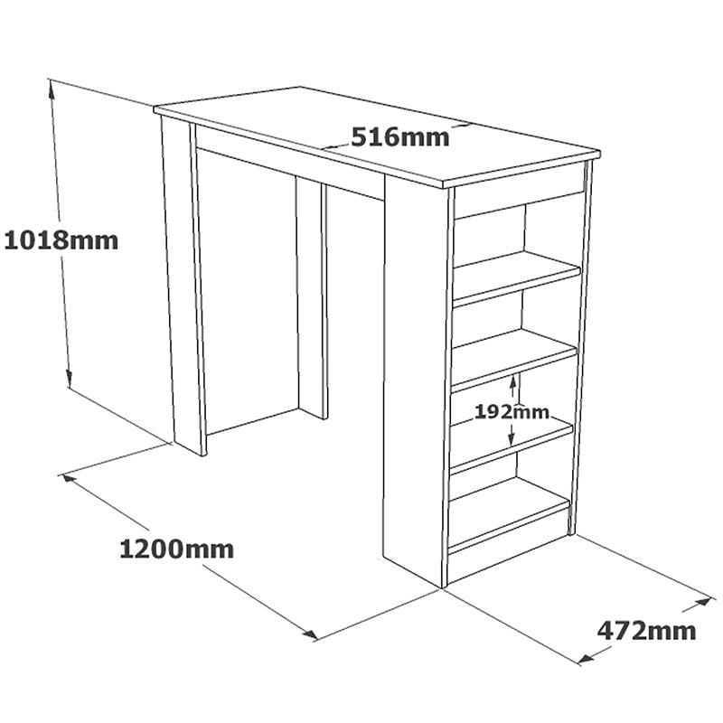 Τραπέζι μπαρ Riff pakoworld λευκό-sonoma 120x51.5x101.5εκ pakoworld