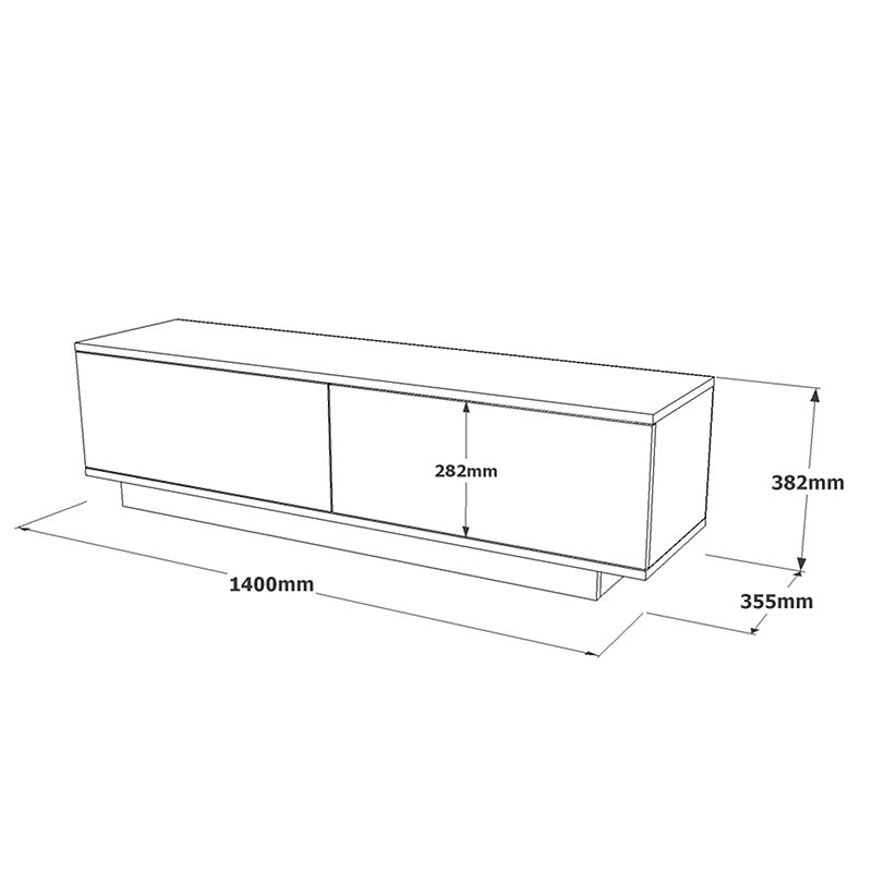 Έπιπλο τηλεόρασης Zoeva pakoworld λευκό 140x.35x38.2εκ pakoworld