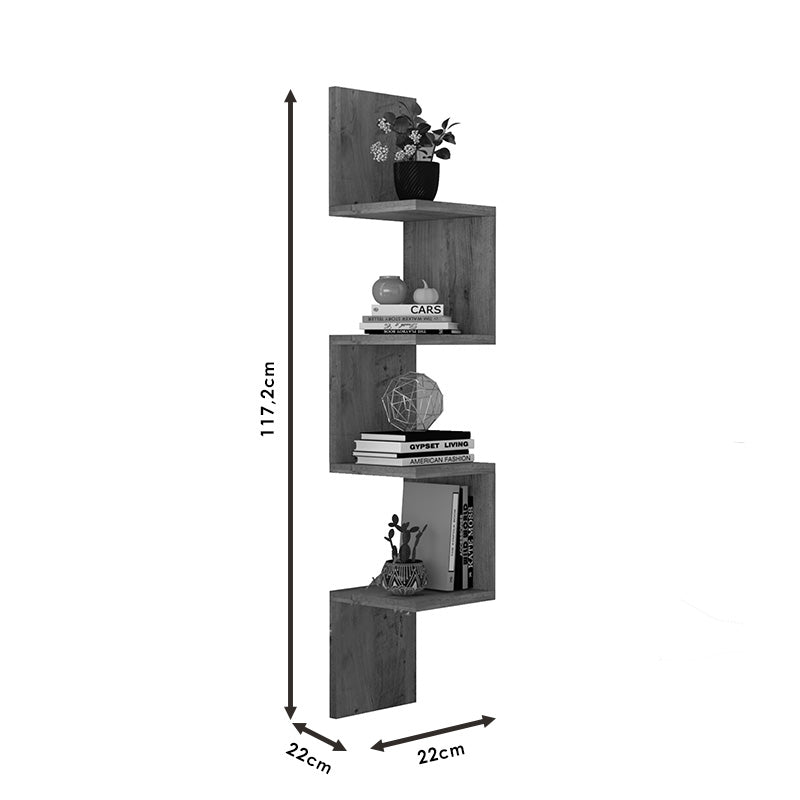 Ραφιέρα τοίχου Belinda pakoworld sonoma 22x22x117.2εκ pakoworld